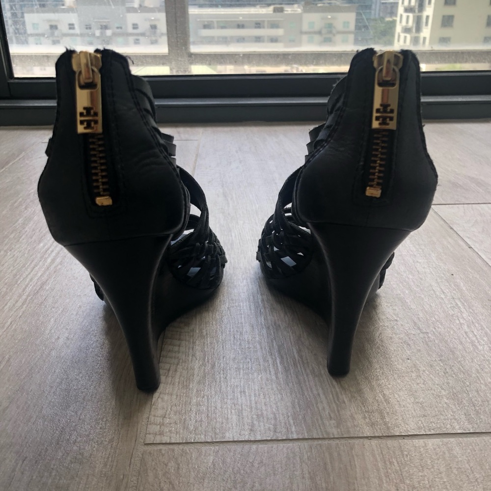 Tory Burch black wedges